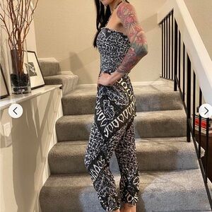 NEW Free People gauze smock balloon pants romper halter jumpsuit sz SMALL